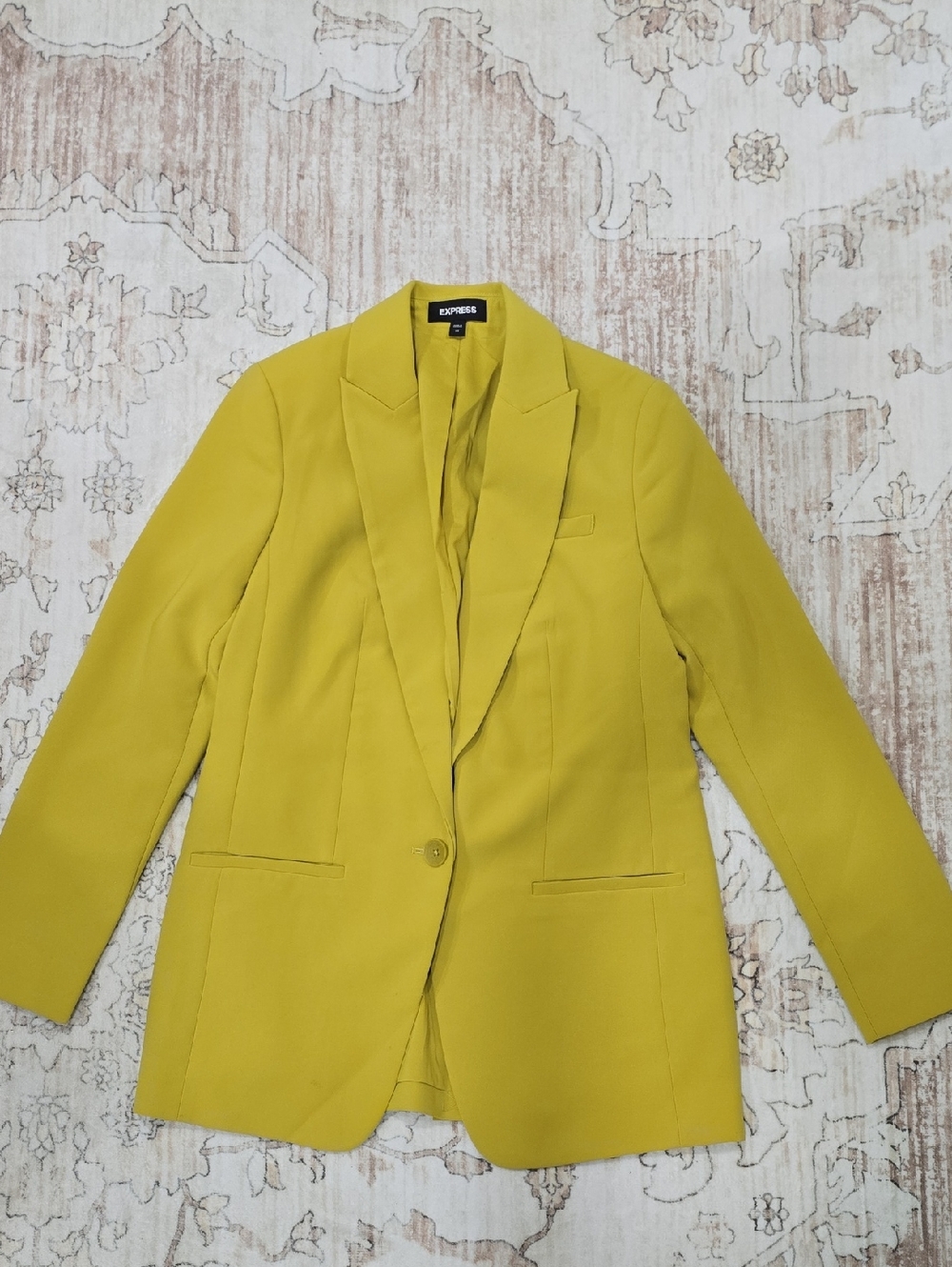 Express Women's Lemon Yellow Single-Button Tailored Blazer